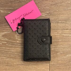 Betsey Johnson Black Heart Pattern Wallet